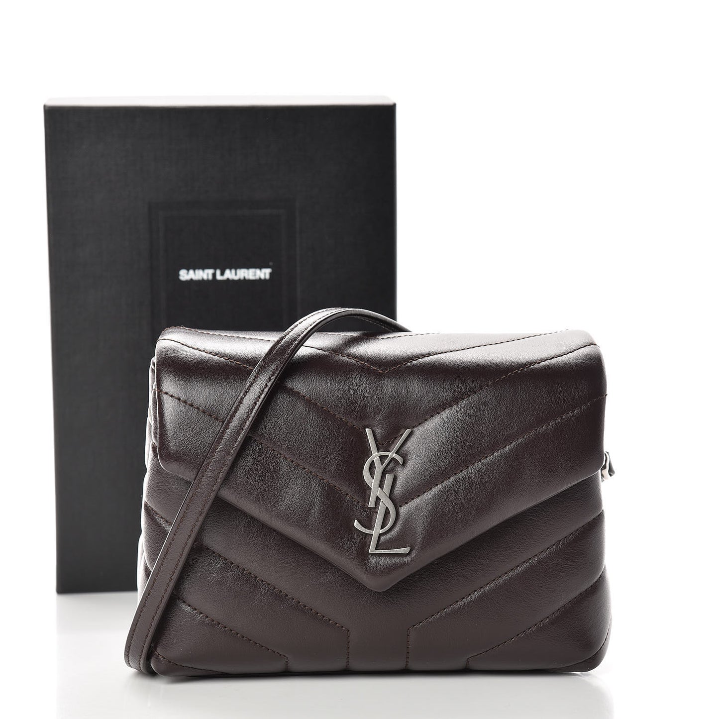 Calfskin Y Quilted Monogram Toy Loulou Crossbody Bag Black Tulipe