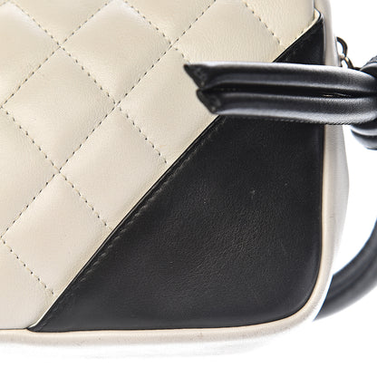Chanel Calfskin Quilted Cambon Pochette White Black 8 of 13