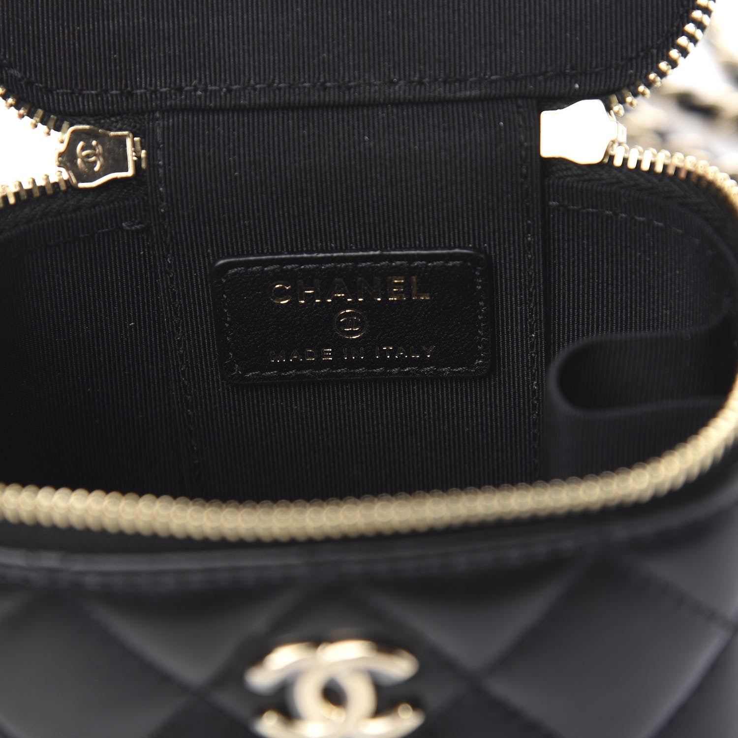 Chanel Lambskin Quilted Trendy Mini Vanity Case With Chain Black 5 of 9