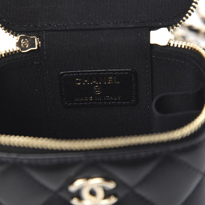 Chanel Lambskin Quilted Trendy Mini Vanity Case With Chain Black 5 of 9