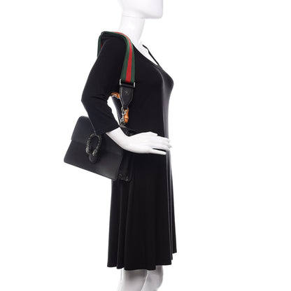 Gucci Dollar Calfskin Crystal Web Medium Dionysus Bamboo Top Handle Bag Black Black Diamond 2 of 10