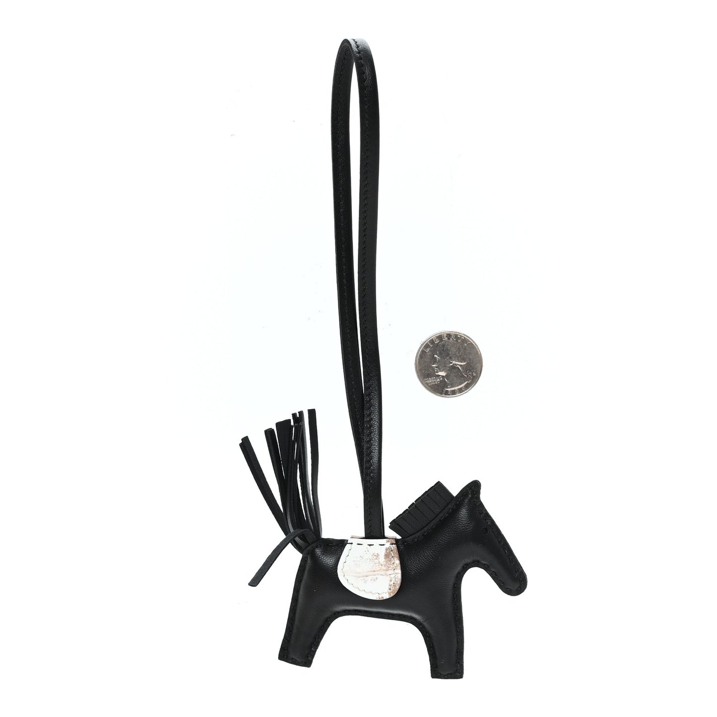 Milo Lambskin Matte Niloticus Crocodile Himalaya Touch Grigri Rodeo Horse Bag Charm PM Black White