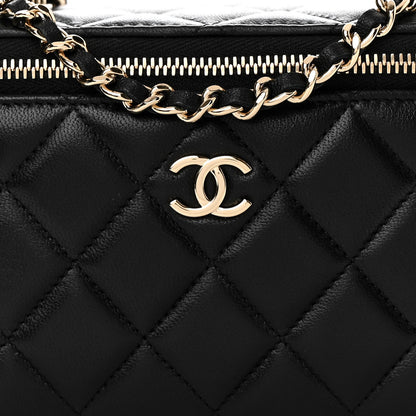 Chanel Lambskin Quilted Small Top Handle Vanity Case With Chain Black 8 of 10
