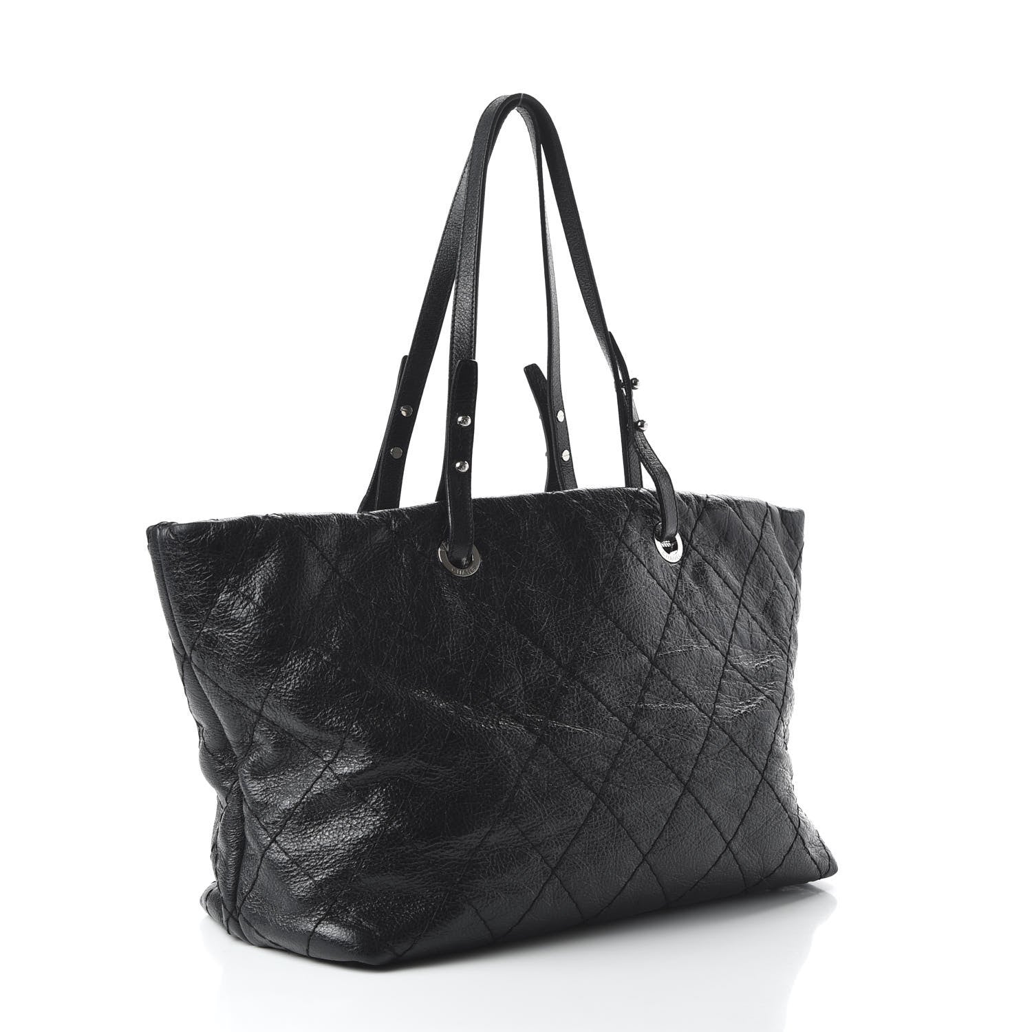 Chanel Glazed Calfskin Large On The Road Tote Black 3 of 10