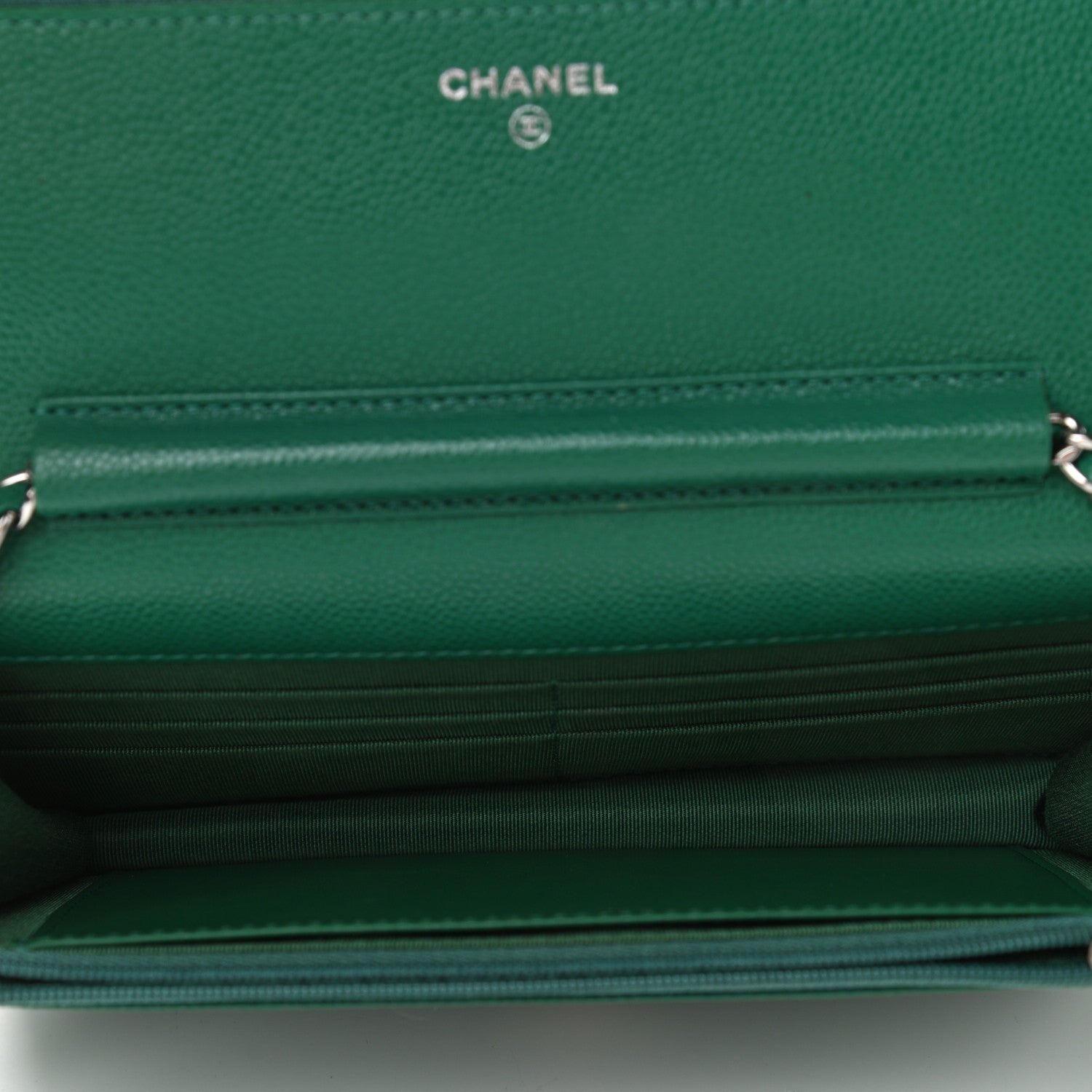 Chanel Caviar Quilted Wallet On Chain WOC Green 5 of 11