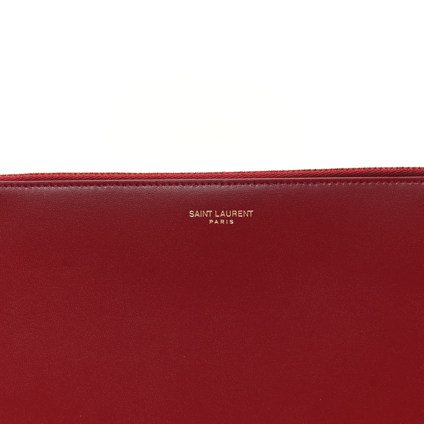 Calfskin Medium Zip Clutch Red