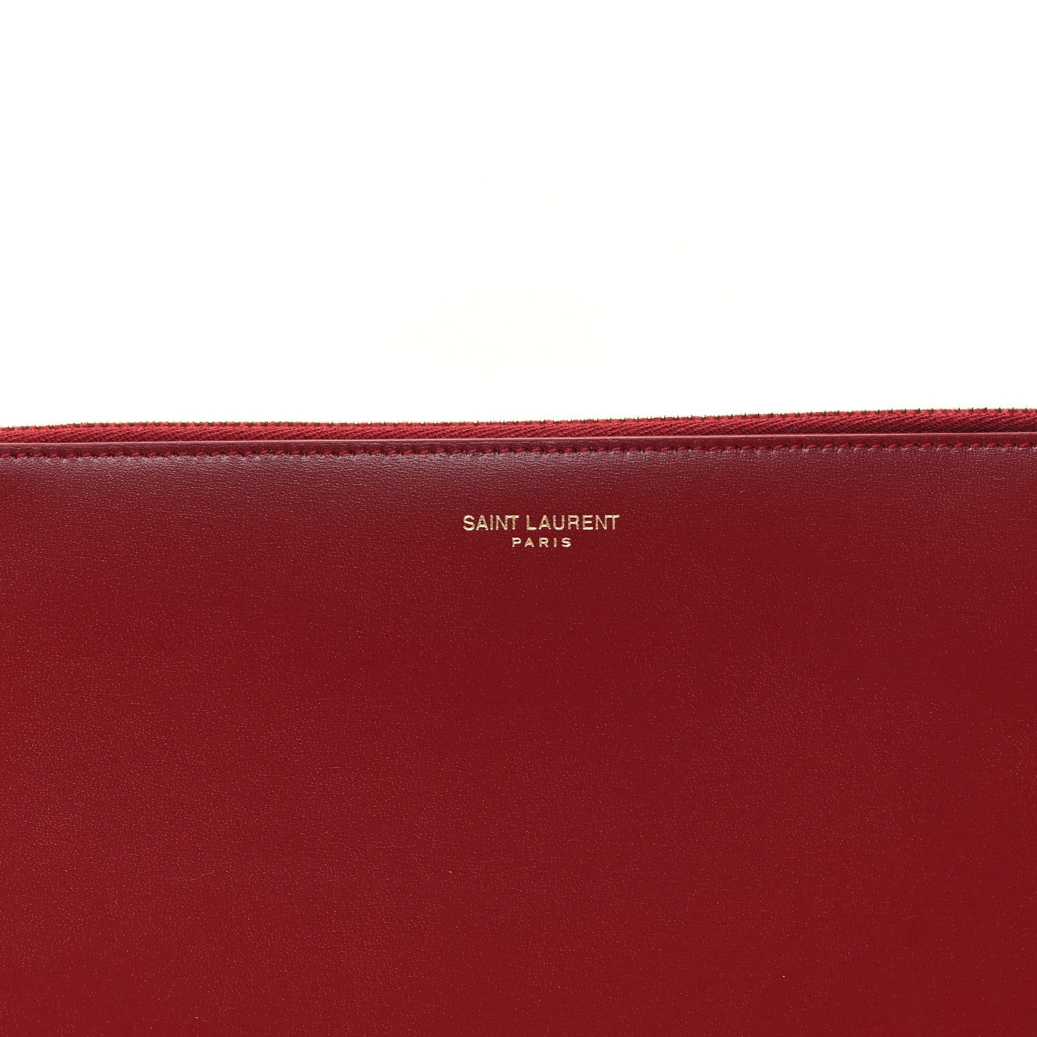 Saint Laurent Calfskin Medium Zip Clutch Red 8 of 11