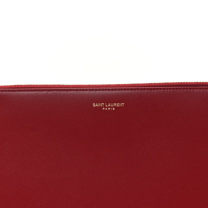 Saint Laurent Calfskin Medium Zip Clutch Red 8 of 11