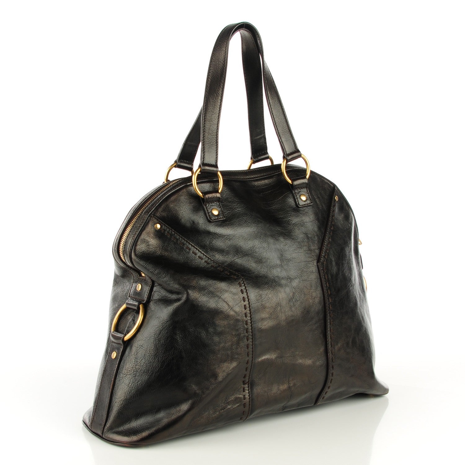 Saint Laurent Calfskin Oversized Muse Brown 4 of 10