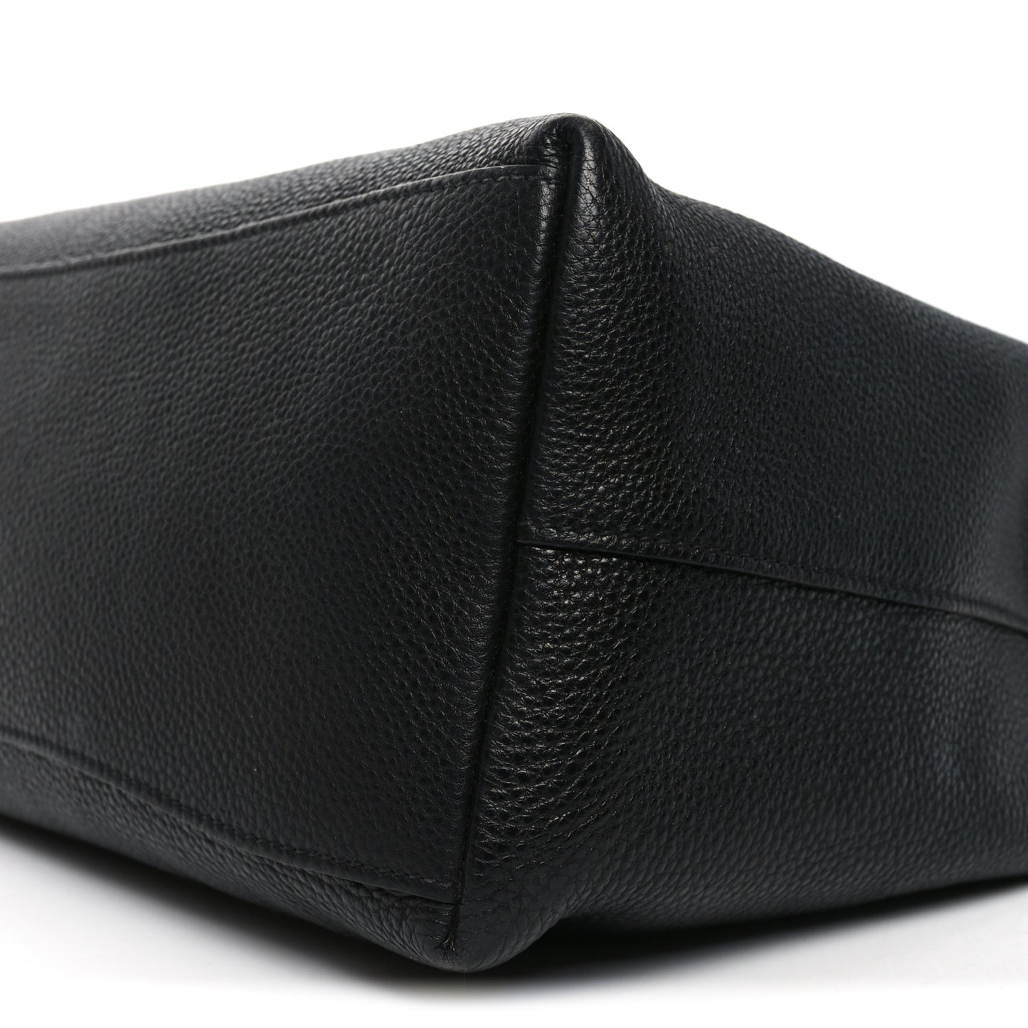 Vitello Phenix Embossed Logo Hobo Black