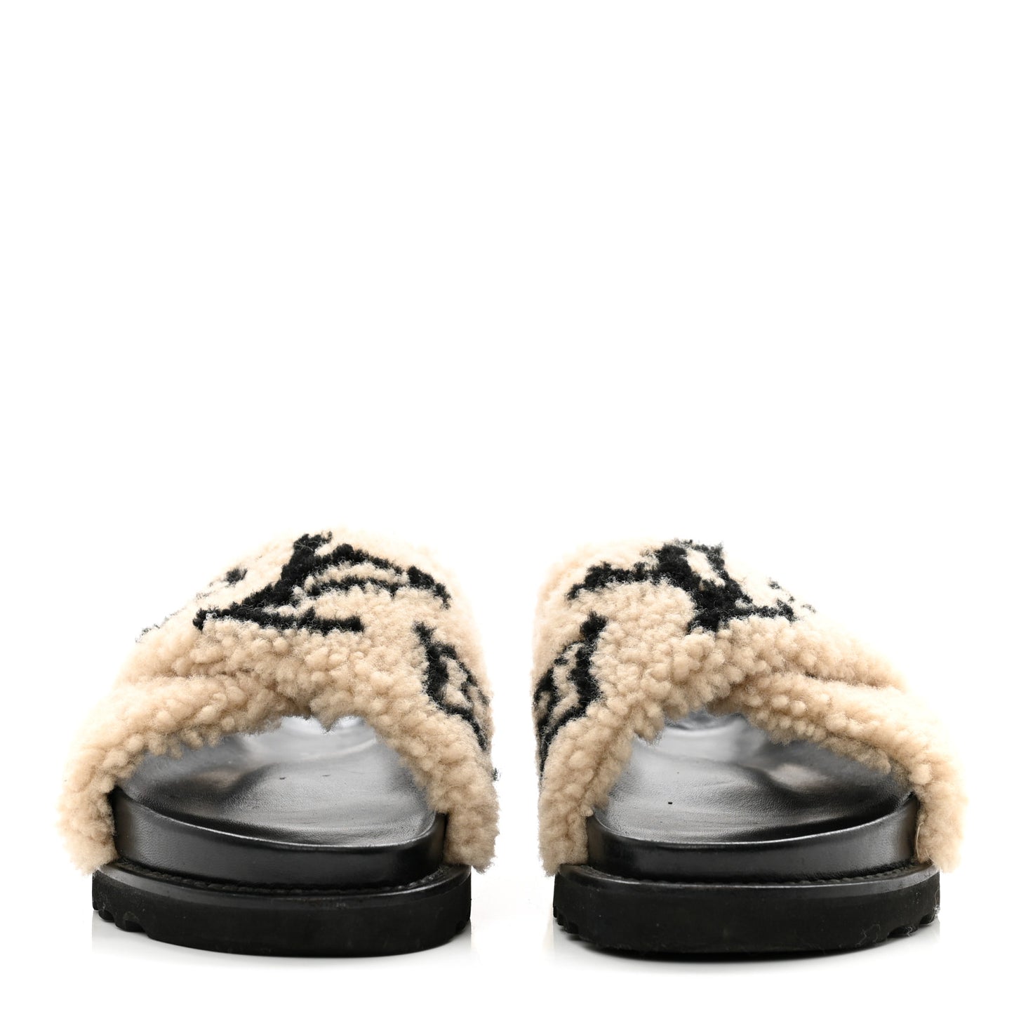 Shearling Calfskin Paseo Flat Comfort Sandal 40 Beige