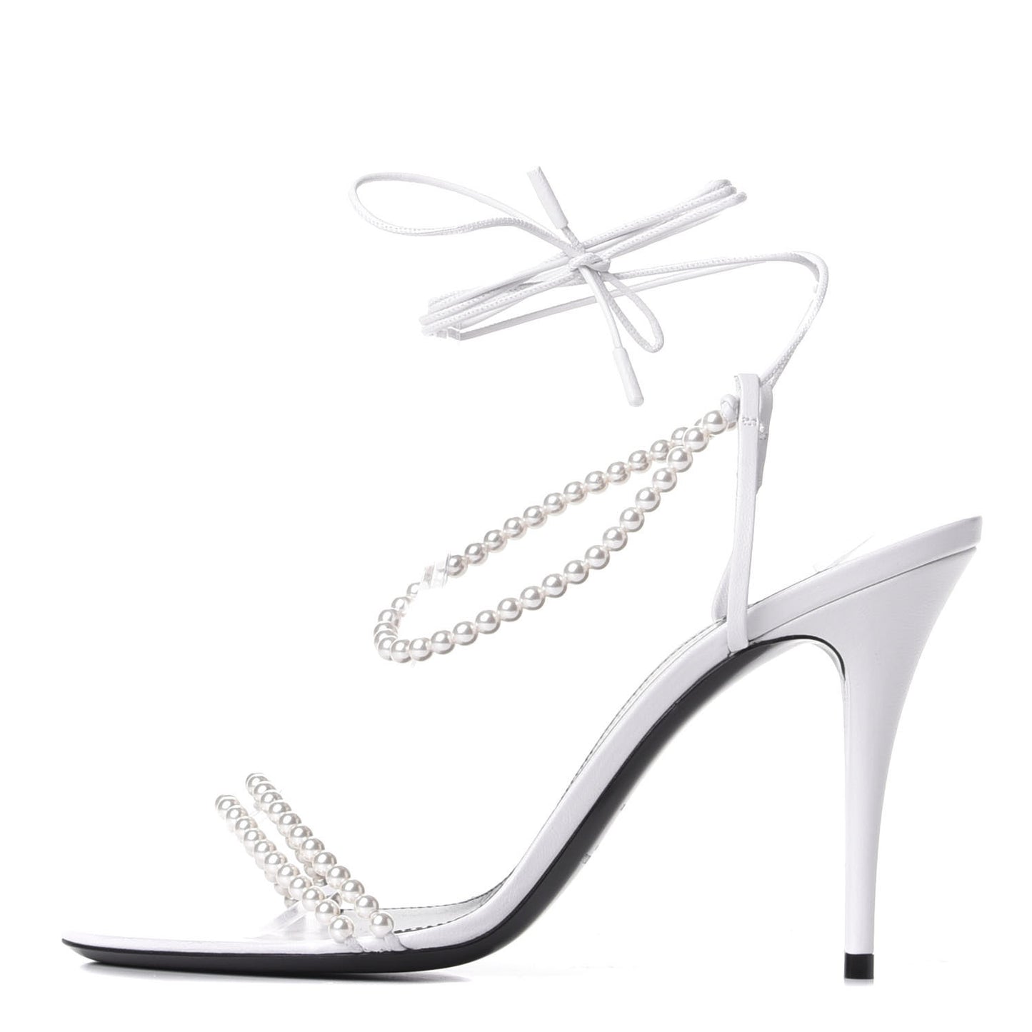 Pearl Embellished Wrap Pumps 39 White
