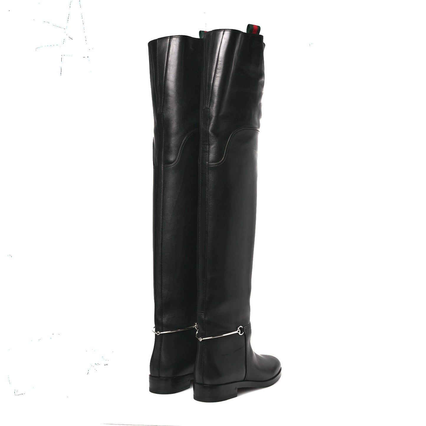 Calfskin Slim Horsebit Over The Knee High Boots 37 Black