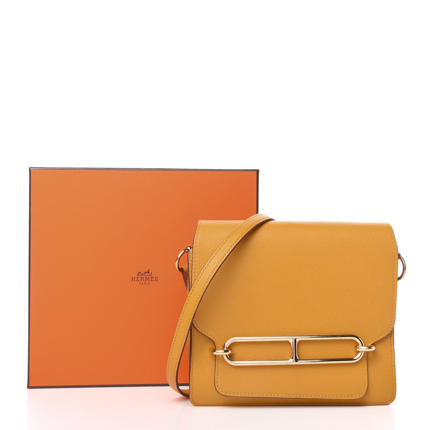 Hermes Evercolor Mini Sac Roulis Jaune Ambre 10 of 10