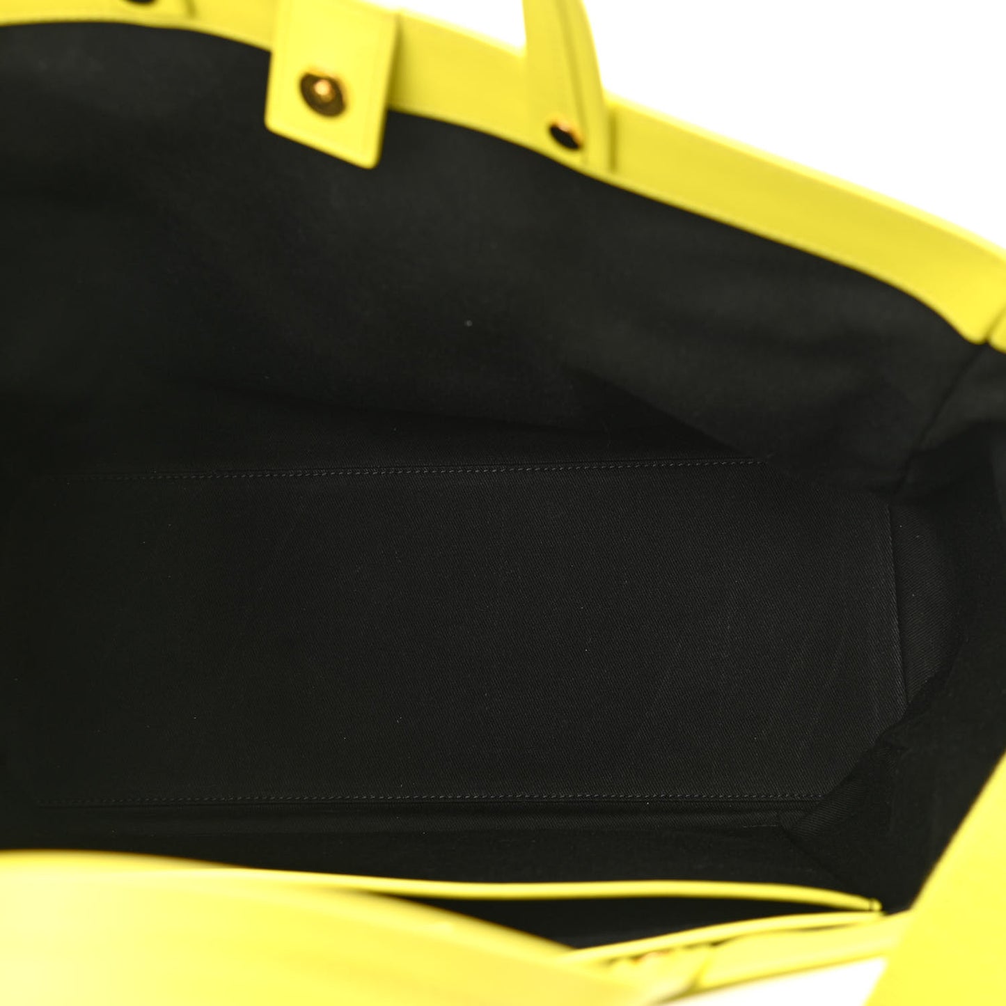 Canvas Calfskin Logo Tote White Yellow