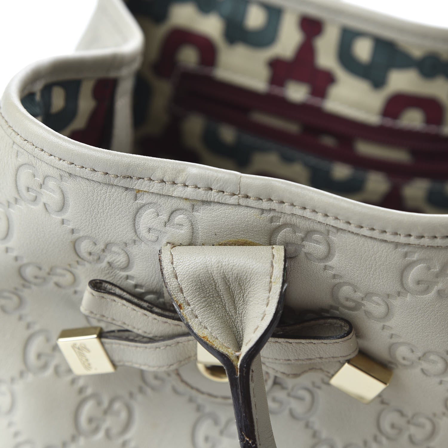 Gucci Guccissima Medium Princy Tote Off White 11 of 12