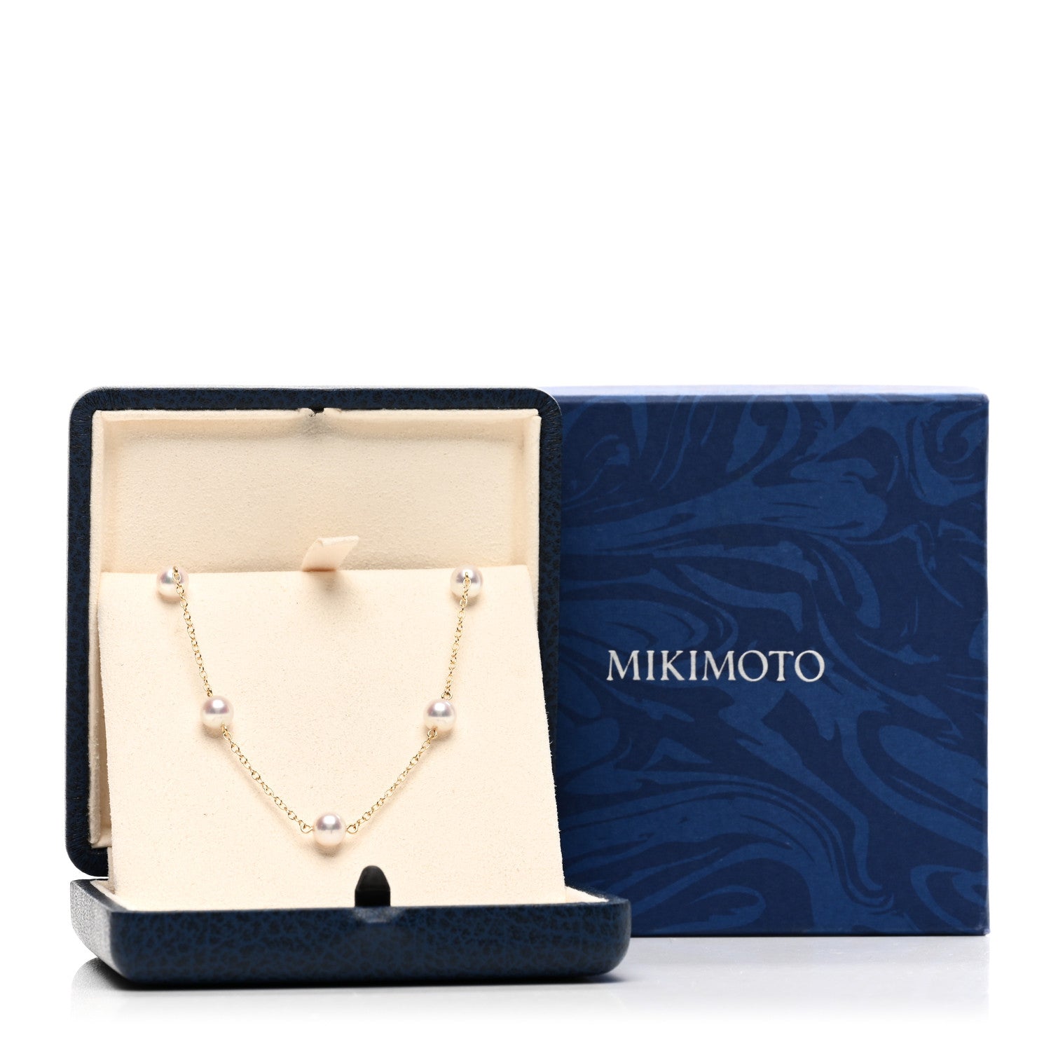 Mikimoto 18K Yellow Gold Akoya Pearl 5.5-6mm Station Necklace 5 of 5
