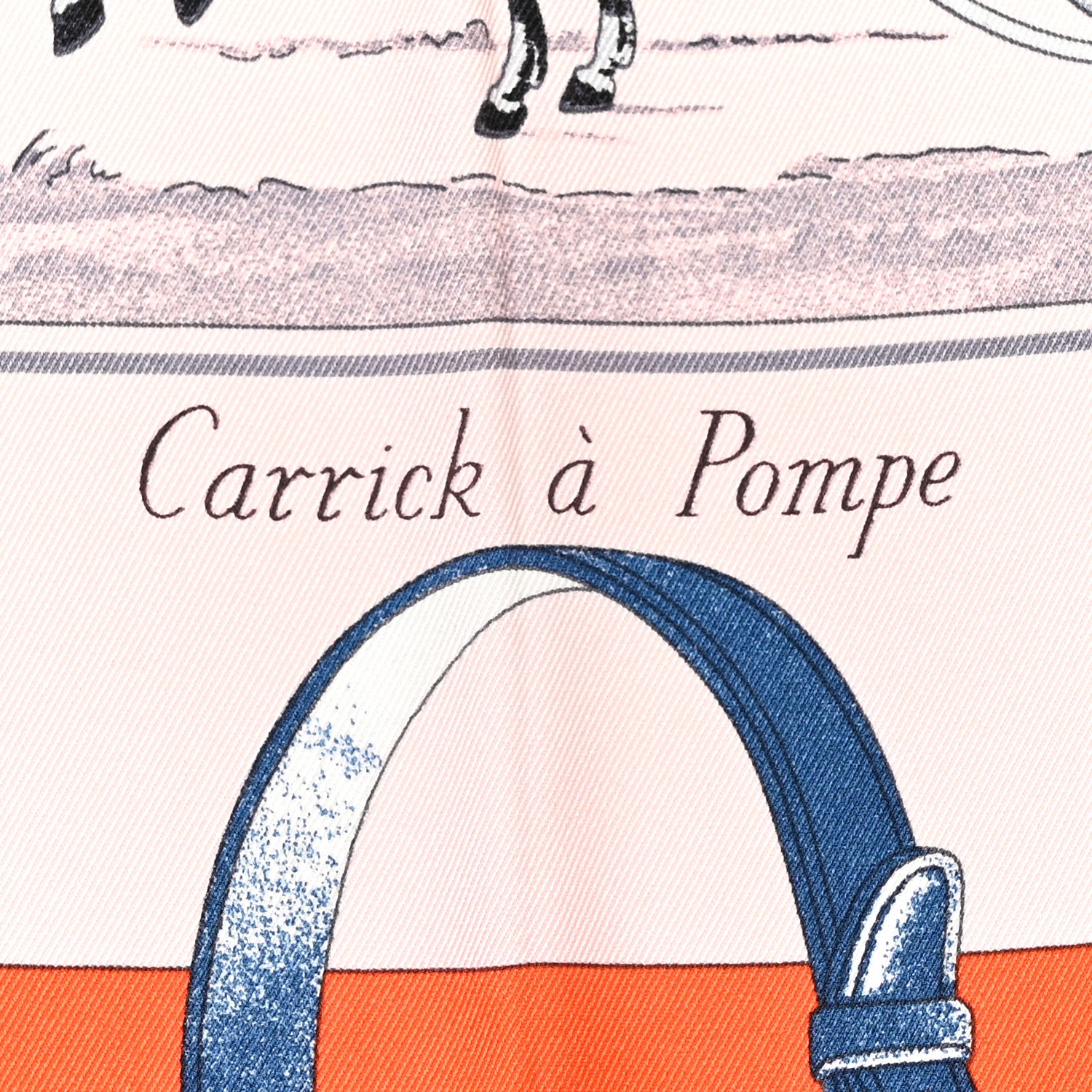 Hermes Silk Carrick a Pompe Scarf 70 Vermillon Rose Pal 5 of 6