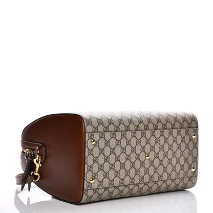 Gucci GG Supreme Monogram Medium Boston Beige Cuir 5 of 9