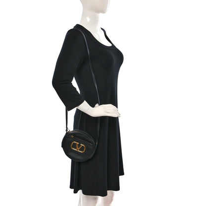 Valentino Garavani Calfskin VLogo Round Crossbody Bag Black 2 of 9