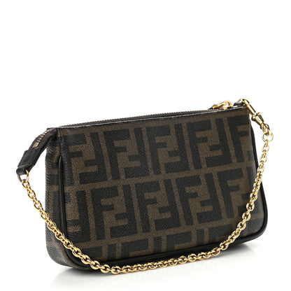 Fendi Zucca Spalmati Vitello Elite Pochette Tobacco Ebano 3 of 10