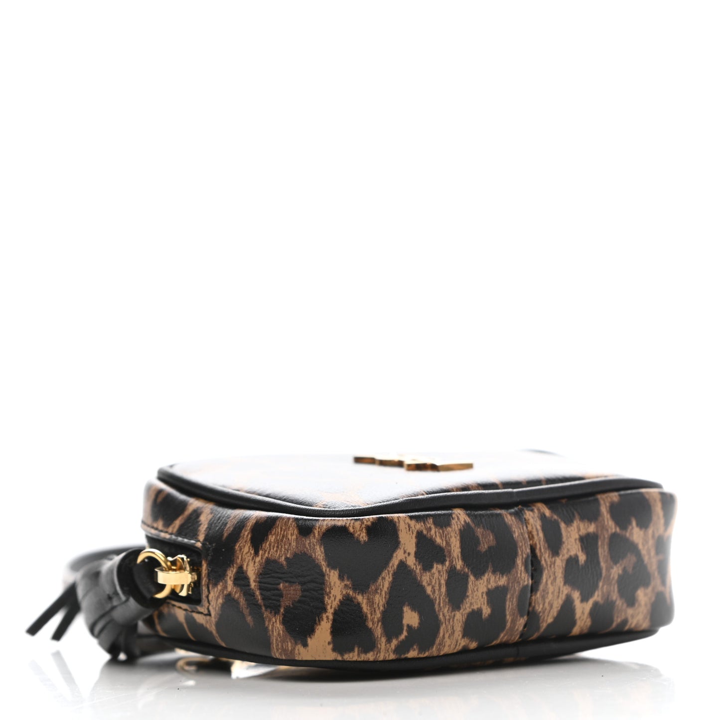 Calfskin Heart Leopard Print Monogram Baby Lou Camera Bag Toffee