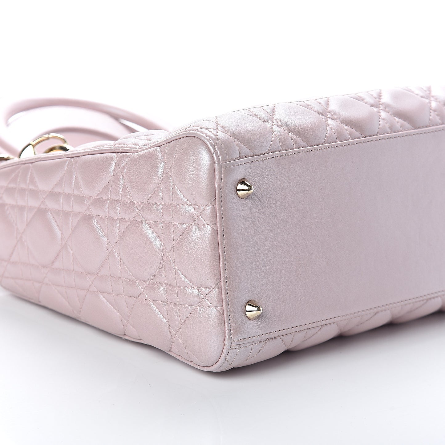 Pearly Lambskin Cannage Medium Lady Dior Lotus