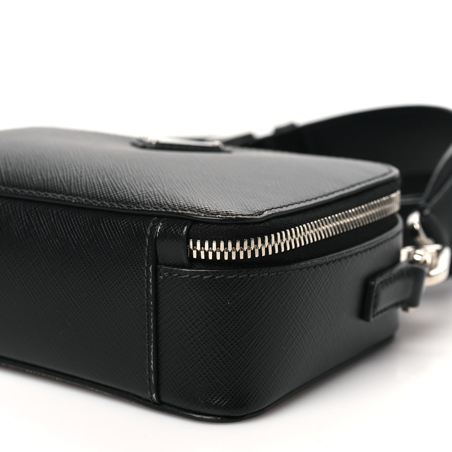Saffiano Travel Small Brique Top Handle Crossbody Bag Black