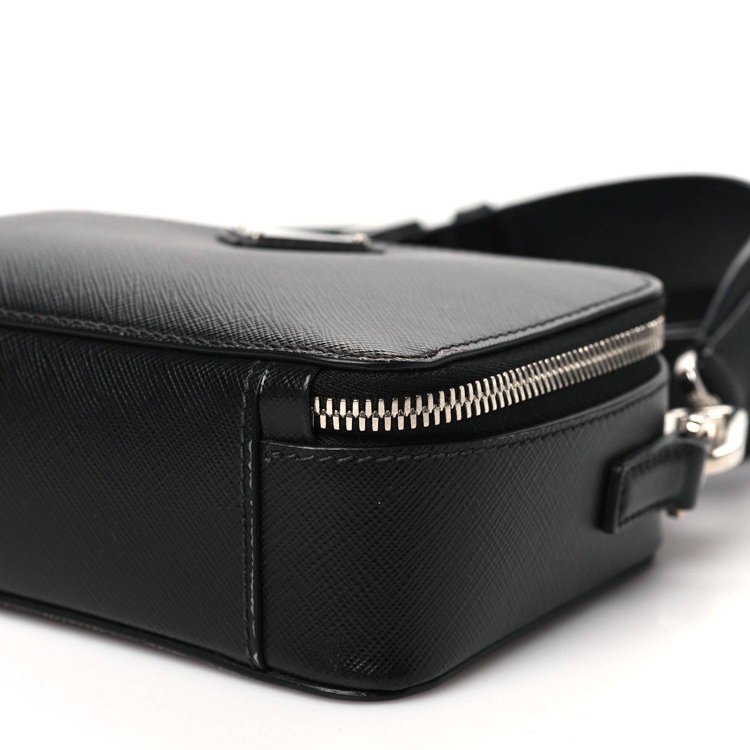 Prada Saffiano Travel Small Brique Top Handle Crossbody Bag Black 9 of 10