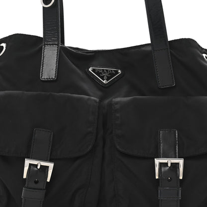 Prada Nylon Vela Drawstring Shopping Tote Black 7 of 12