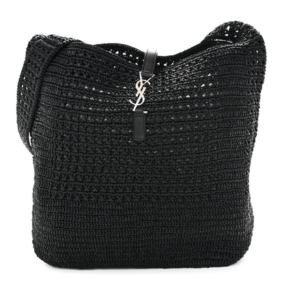 Saint Laurent Raffia Monogram Le 5 A 7 Medium Tote Black 1 of 10