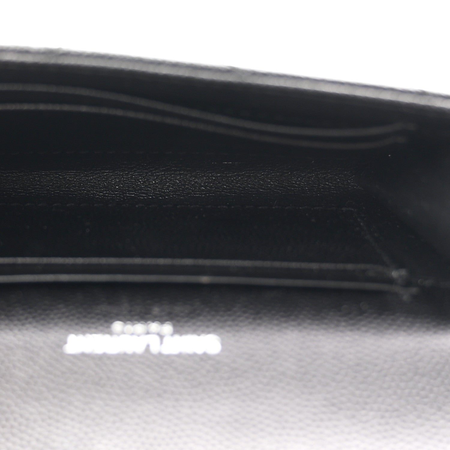 Saint Laurent Grain De Poudre Matelasse Chevron Small Monogram Envelope Wallet Black 5 of 7