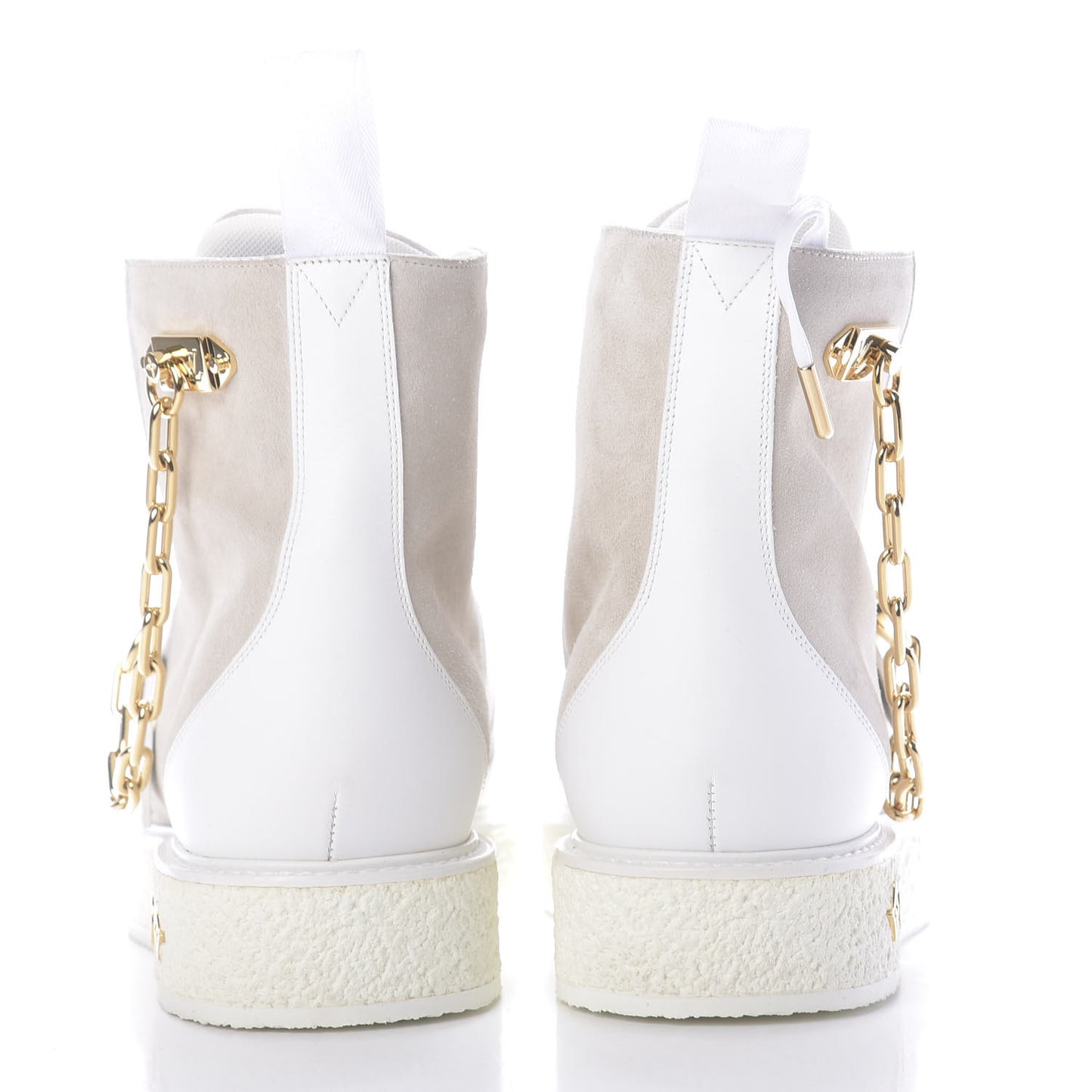 Calfskin Suede Mens Creeper Ankle Boots 9 White