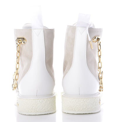 Louis Vuitton Calfskin Suede Mens Creeper Ankle Boots 9 White 5 of 9