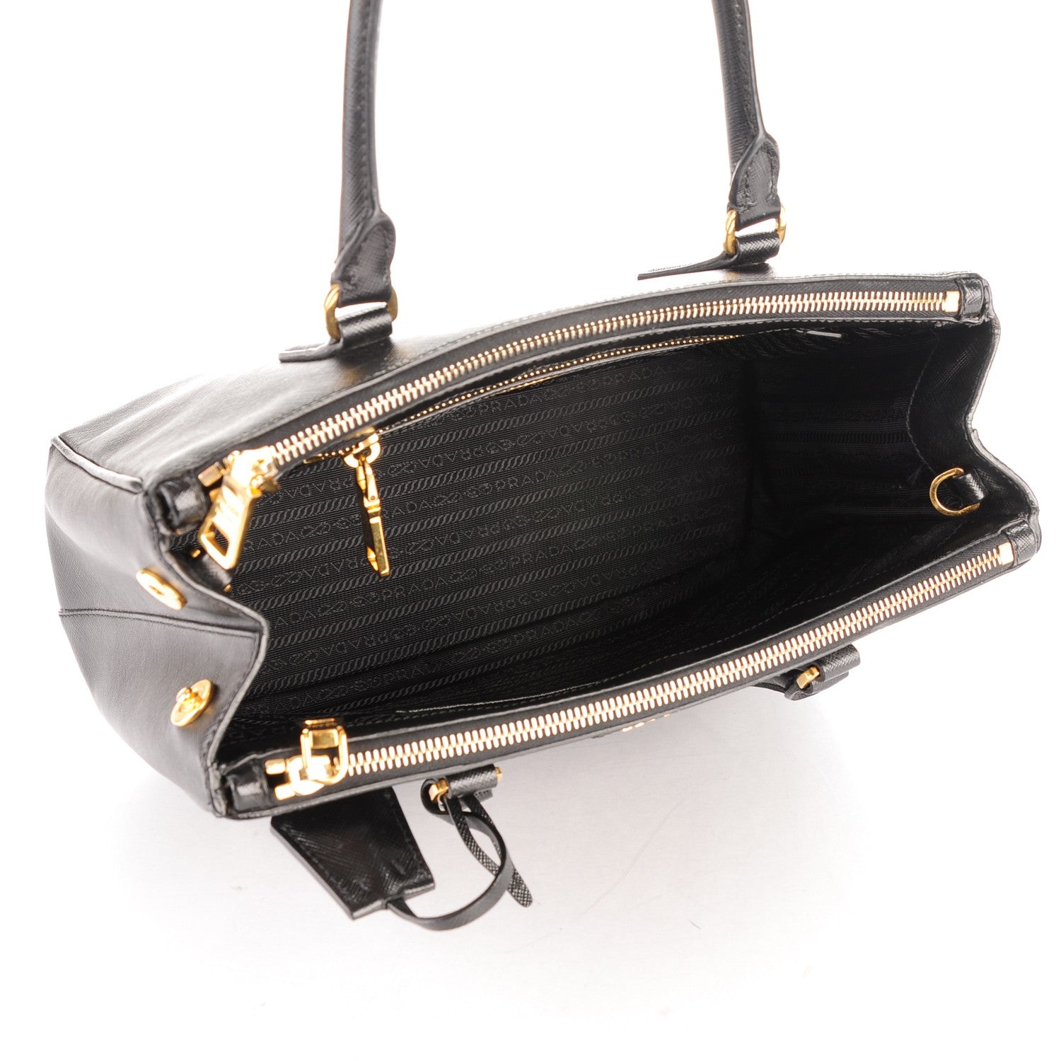 Prada Saffiano Small Galleria Double Zip Tote Black 5 of 7