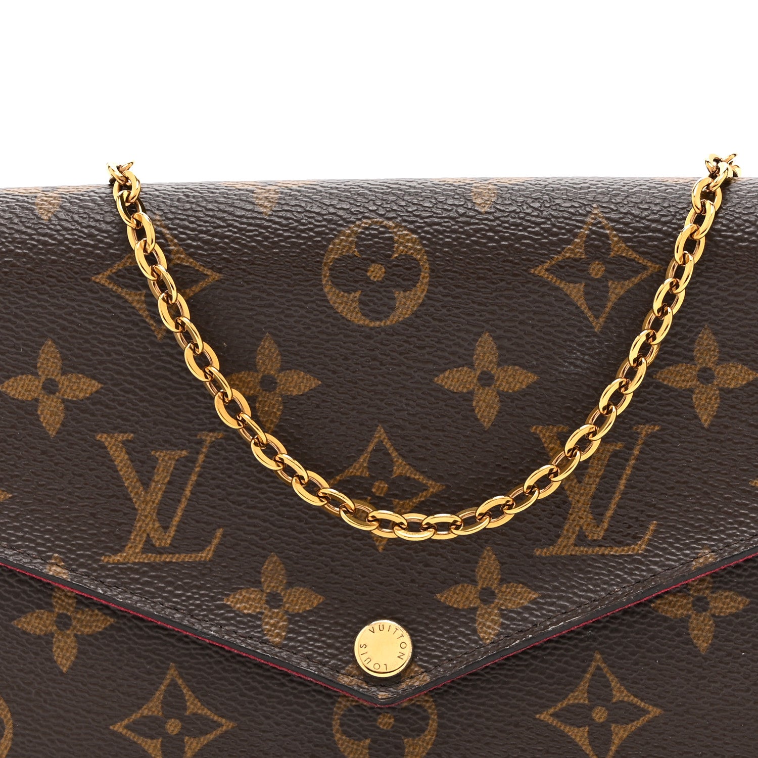 Louis Vuitton Monogram Pochette Felicie Chain Wallet Fuchsia 9 of 11