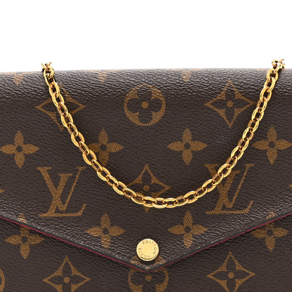 Louis Vuitton Monogram Pochette Felicie Chain Wallet Fuchsia 9 of 11