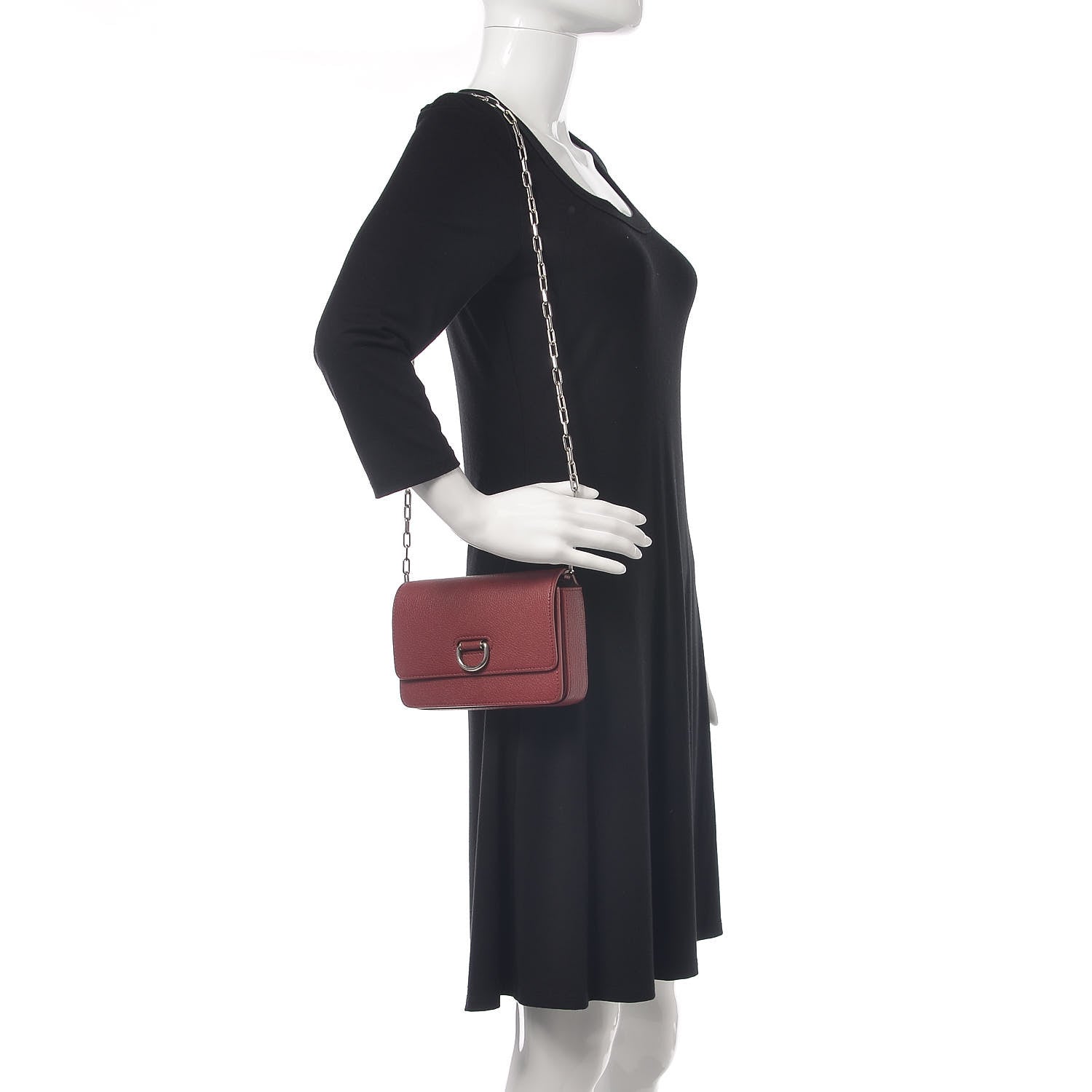Burberry Hayes Goatskin D-Ring Mini Bag Crimson 2 of 11