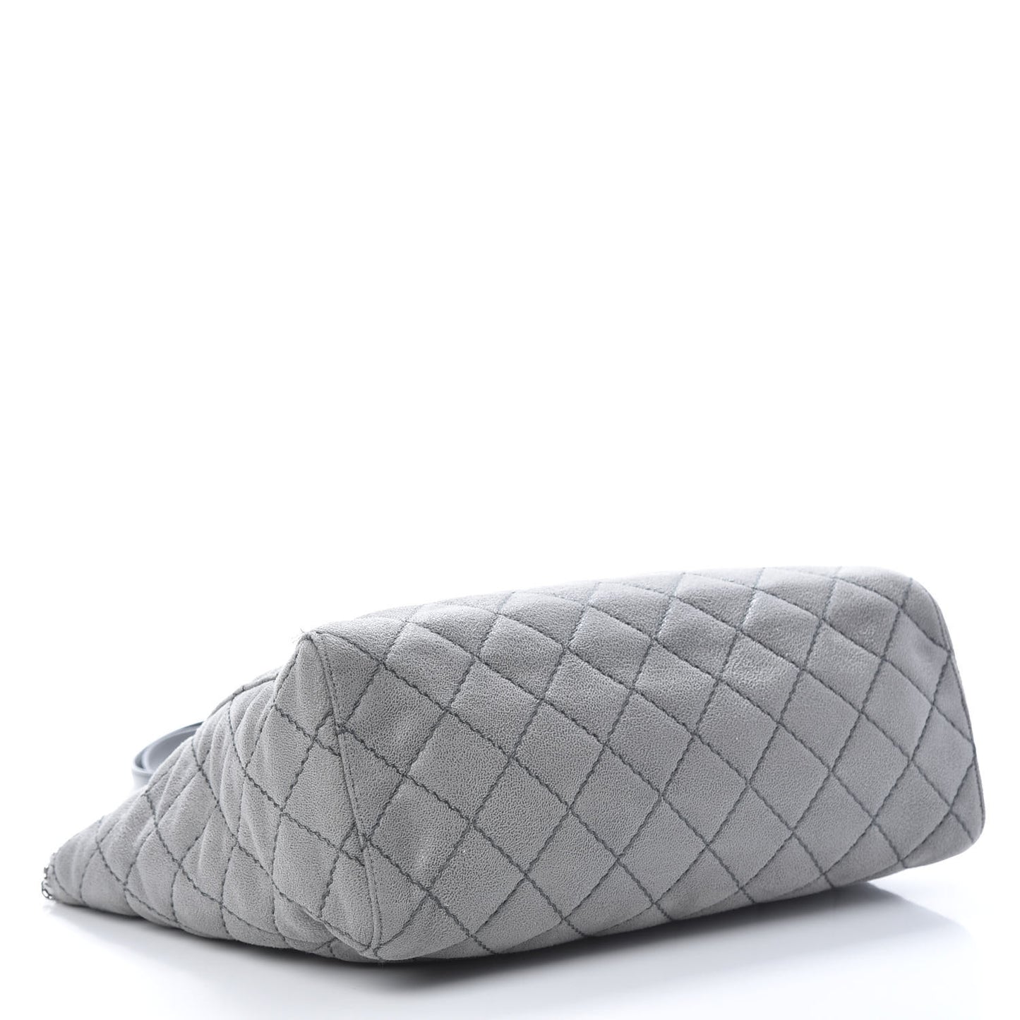 Shaggy Deer Quilted Falabella East West Shopper Tote Grey