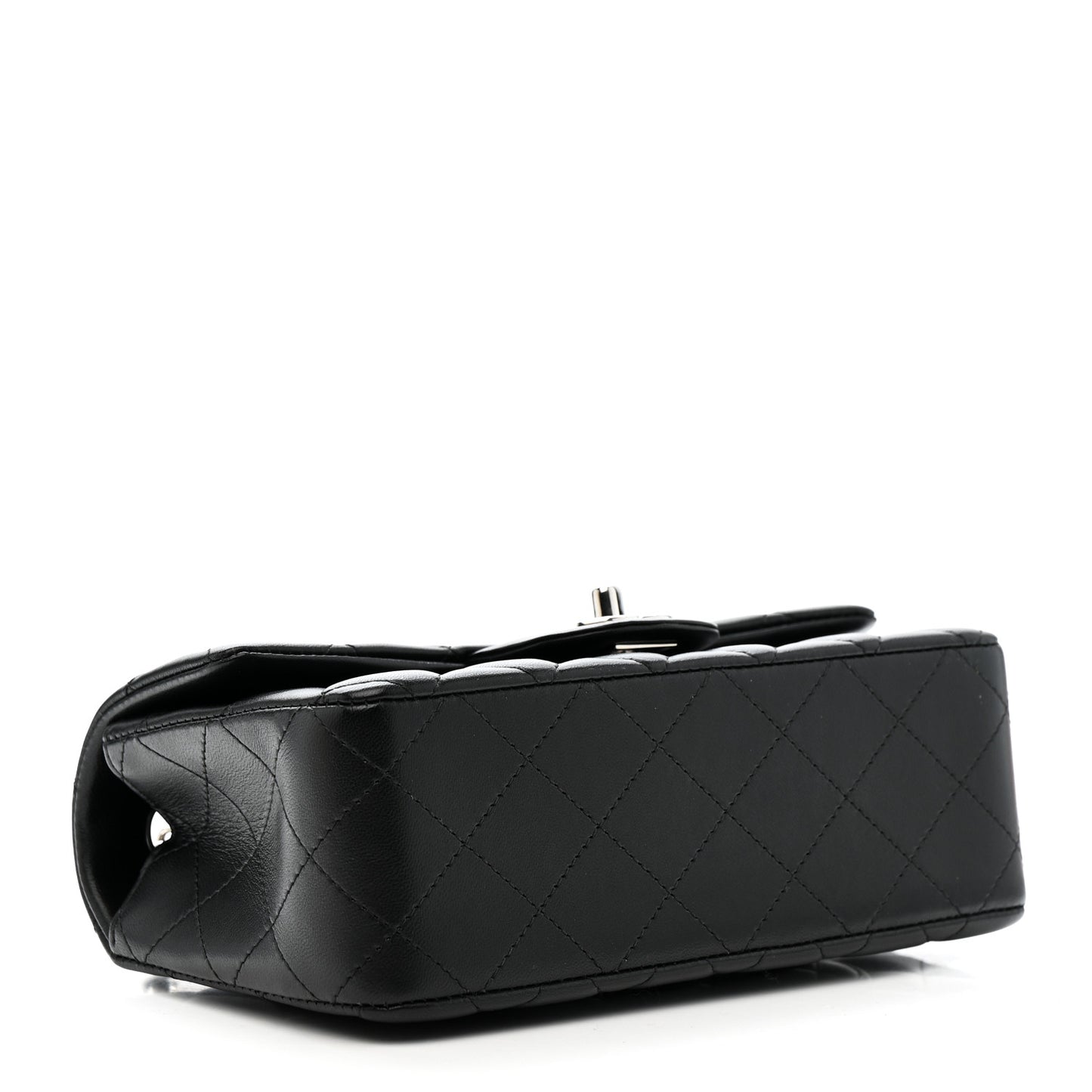 Lambskin Quilted Mini Rectangular Flap Black