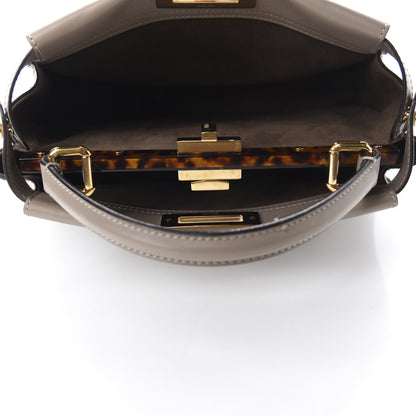 Fendi Vitello Seta Plexiglass Tortoise Medium Peekaboo Iconic Satchel Tortora 6 of 13