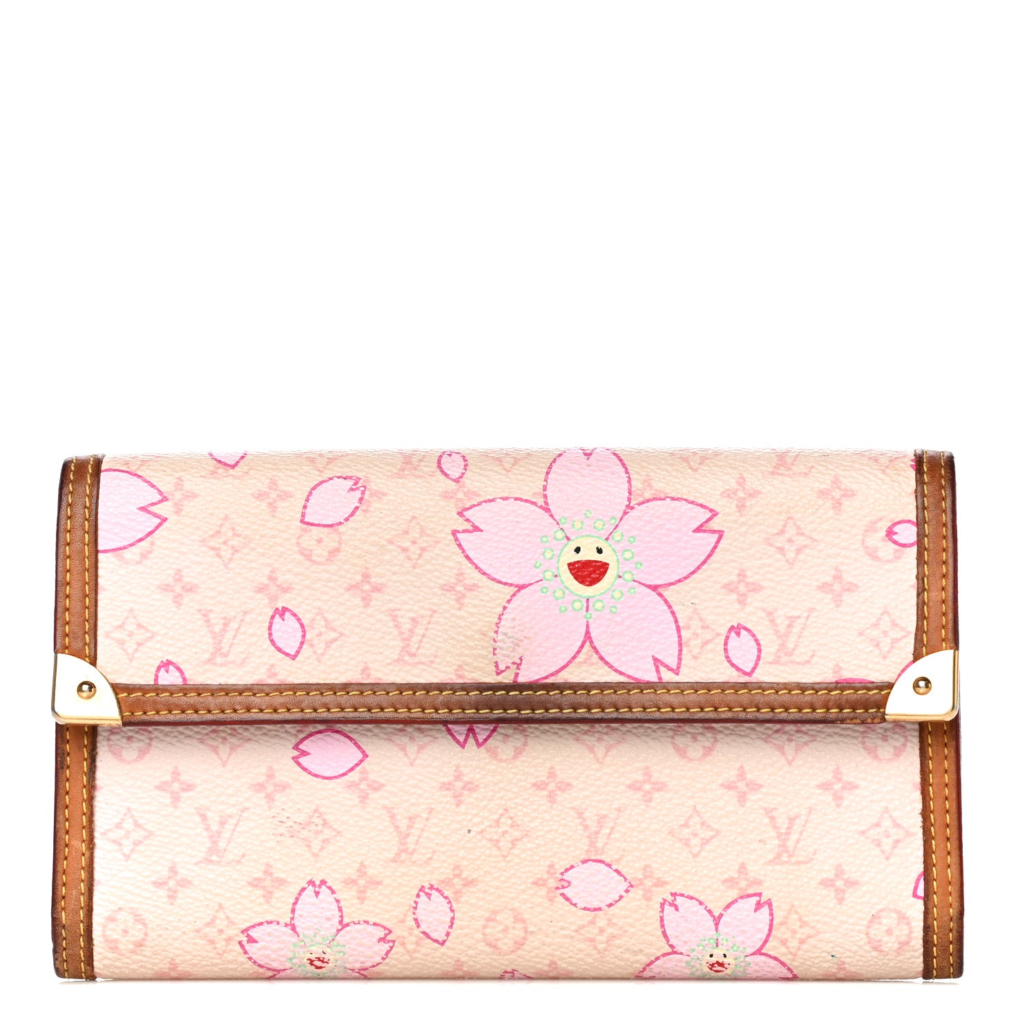 Louis Vuitton Monogram Cherry Blossom Porte Tresor International Wallet Pink 1 of 24