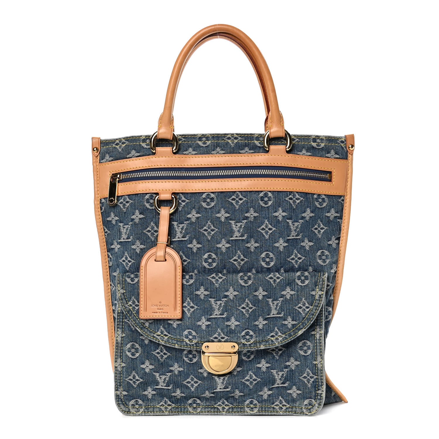 Louis Vuitton Monogram Denim Sac Plat Blue 1 of 17