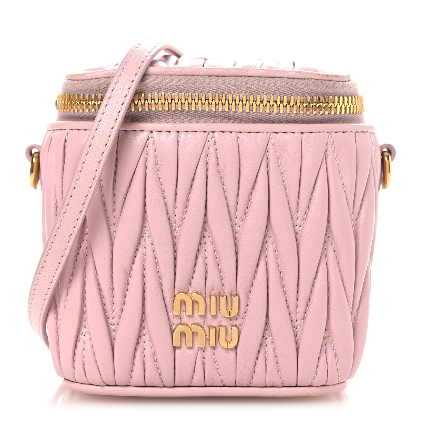 Nappa Matelasse Micro Vanity Case Alabastro