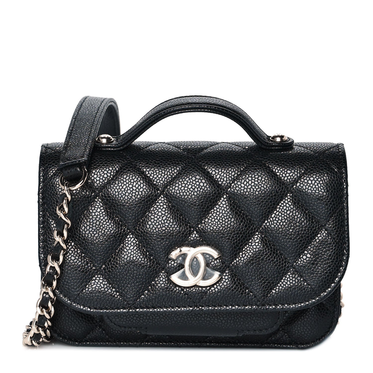Chanel Caviar Quilted Business Affinity Clutch With Chain Black 1 of 10