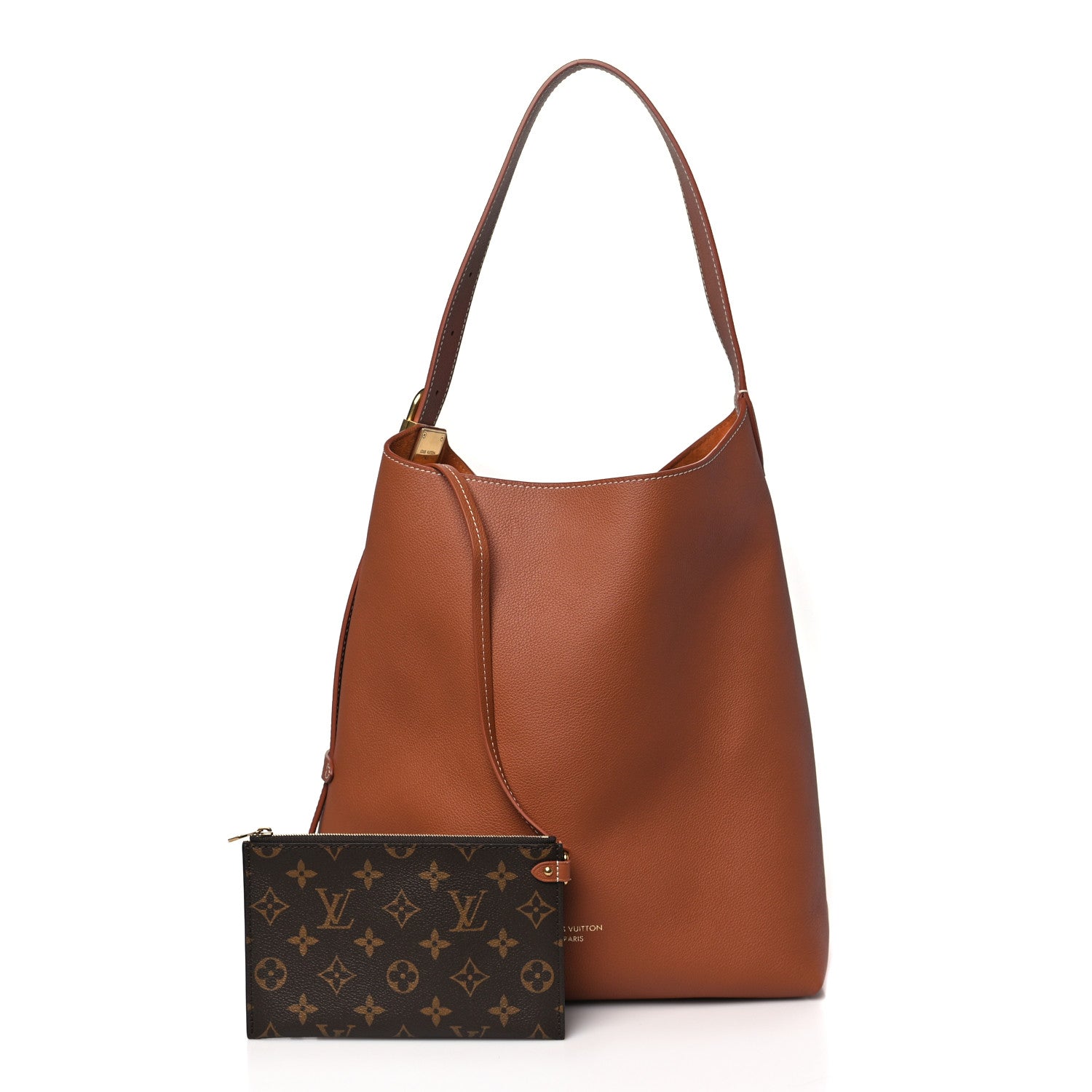 Louis Vuitton Grained Calfskin Low Key Hobo MM Cognac 1 of 9