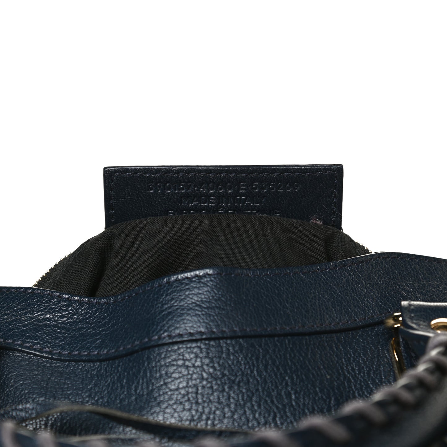 Chevre Gold Metallic Edge Hardware Velo Bleu Nuit Dark Sea