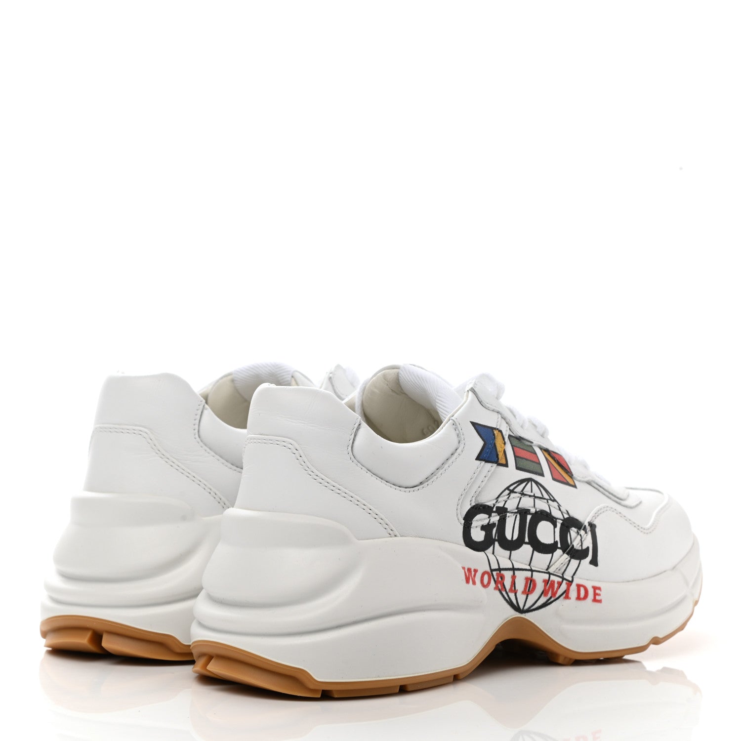 Gucci Calfskin Worldwide Womens Rhyton Sneakers 36 Great White 4 of 9