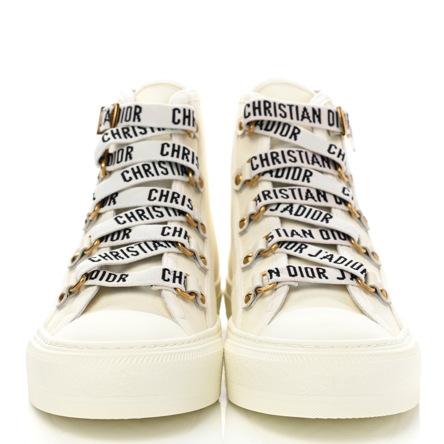 Christian Dior Technical Mesh Calfskin Womens Walk'N'Dior High Top Sneaker 38.5 Milk 2 of 9