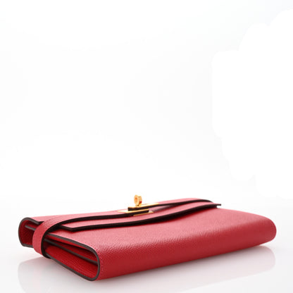 Hermes Epsom Kelly Longue Wallet Rouge Casaque 4 of 8
